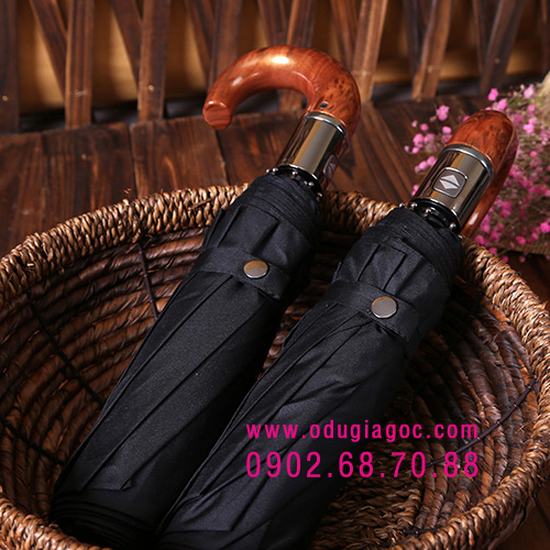 dù gấp 3 cán gỗ cao cấp
